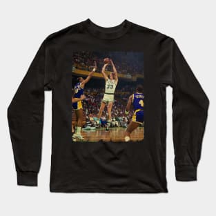 Larry Bird Shot To Ring Lakers Long Sleeve T-Shirt